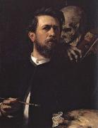 Arnold Bocklin Self-Portrait with Death Playing the Violin oil painting reproduction